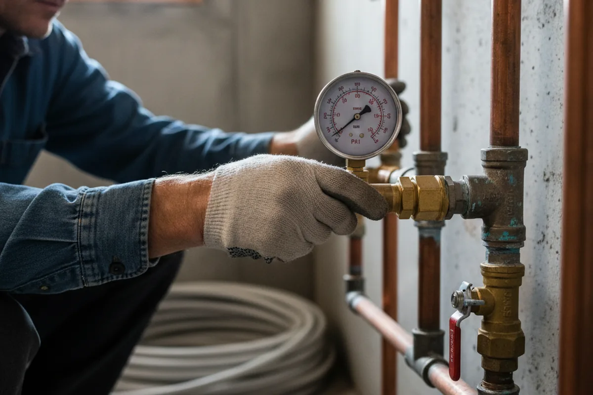Pressure testing a repaired line during Water Line Repair in Hardinsburg